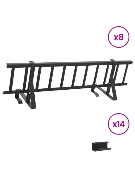 Guardia per neve sul tetto Nero 800 x 29,5 x 34,5 cm Acciaio