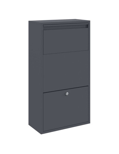 Cassetta per pacchi con porta Antracite 44 x 22 x 82 cm Acciaio