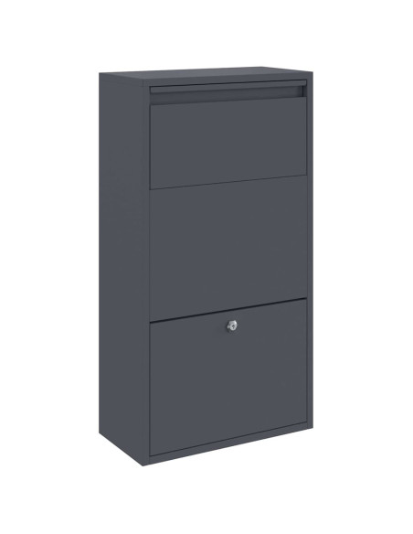 Cassetta per pacchi con porta Antracite 44 x 22 x 82 cm Acciaio