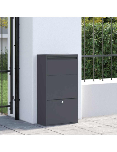 Cassetta per pacchi con porta Antracite 44 x 22 x 82 cm Acciaio