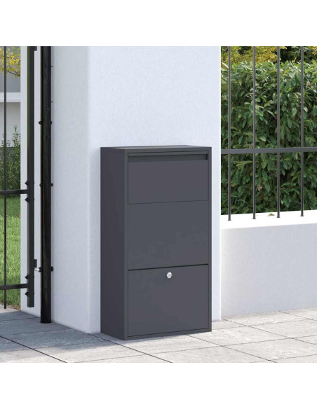 Cassetta per pacchi con porta Antracite 44 x 22 x 82 cm Acciaio