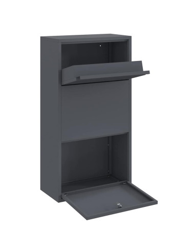Cassetta per pacchi con porta Antracite 44 x 22 x 82 cm Acciaio