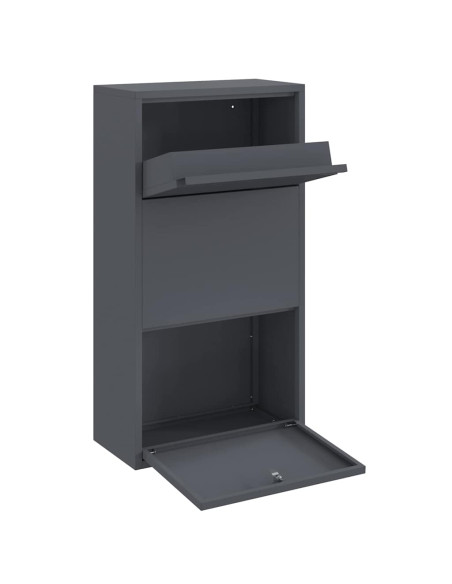 Cassetta per pacchi con porta Antracite 44 x 22 x 82 cm Acciaio
