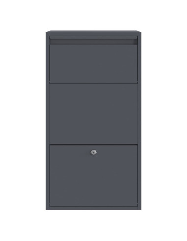 Cassetta per pacchi con porta Antracite 44 x 22 x 82 cm Acciaio