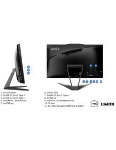 MSI PC AIO 21,5" BLACK TOUCH i3-14100 8GB 512GB SSD WIN 11 PRO 2