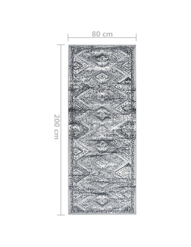Tappeto Lungo in BCF Grigio Orientale 80x200 cm