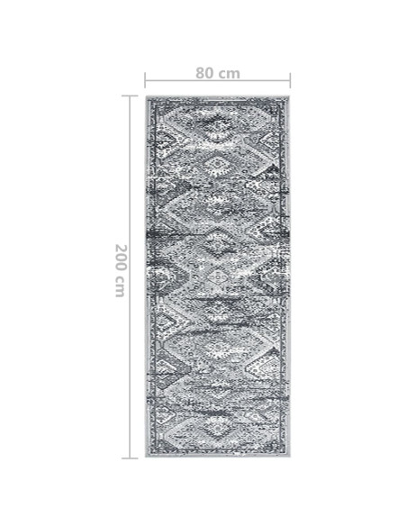 Tappeto Lungo in BCF Grigio Orientale 80x200 cm