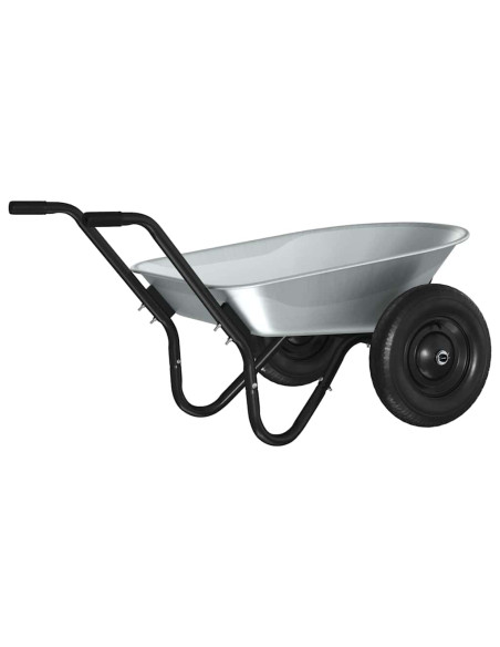 Carriole Argento e Nero 124 x 73 x 65 cm Acciaio