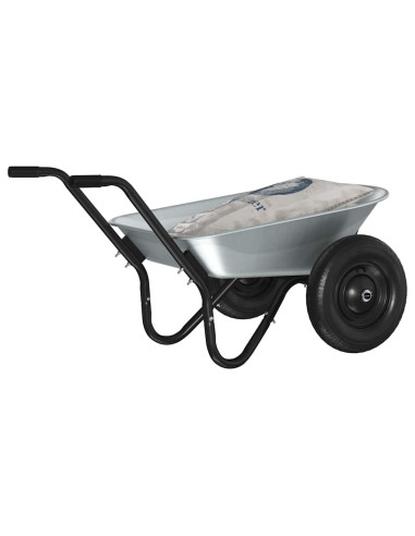 Carriole Argento e Nero 124 x 73 x 65 cm Acciaio