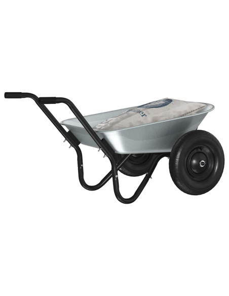 Carriole Argento e Nero 124 x 73 x 65 cm Acciaio