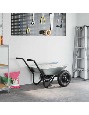 Carriole Argento e Nero 124 x 73 x 65 cm Acciaio
