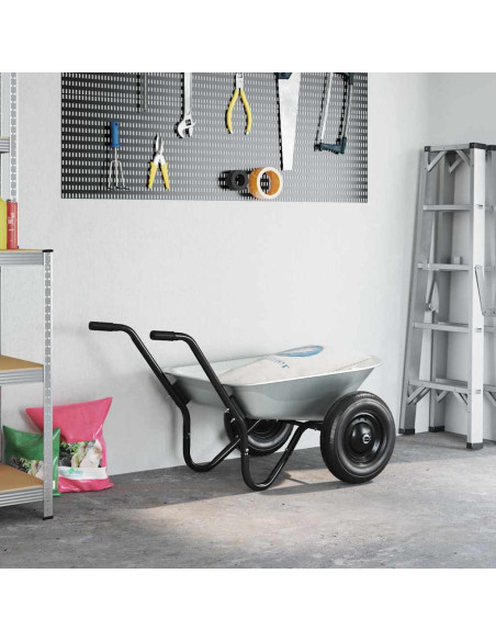 Carriole Argento e Nero 124 x 73 x 65 cm Acciaio