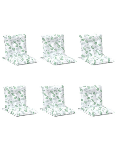 Cuscino per Sedia Lowback 6 pcs Bianco 100 x 50 x 7 cm Oxford