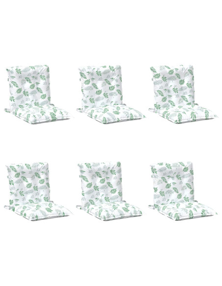 Cuscino per Sedia Lowback 6 pcs Bianco 100 x 50 x 7 cm Oxford
