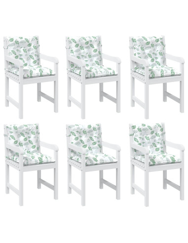 Cuscino per Sedia Lowback 6 pcs Bianco 100 x 50 x 7 cm Oxford