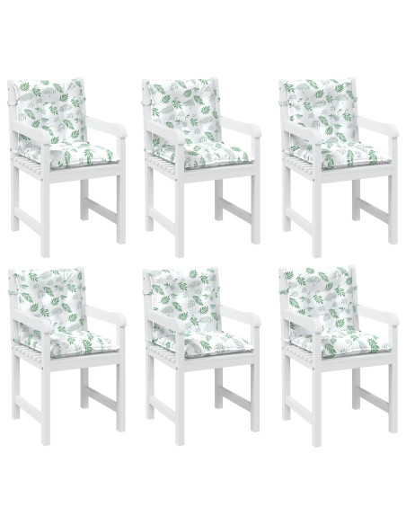 Cuscino per Sedia Lowback 6 pcs Bianco 100 x 50 x 7 cm Oxford