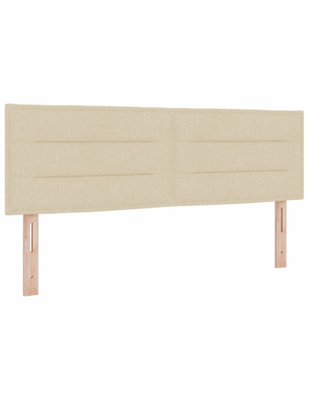 Letto a molle con materasso Crema 140 x 190 cm Tessuto