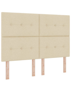Letto a Sorgente LED con materasso Crema 140 x 190 cm Tessuto 2