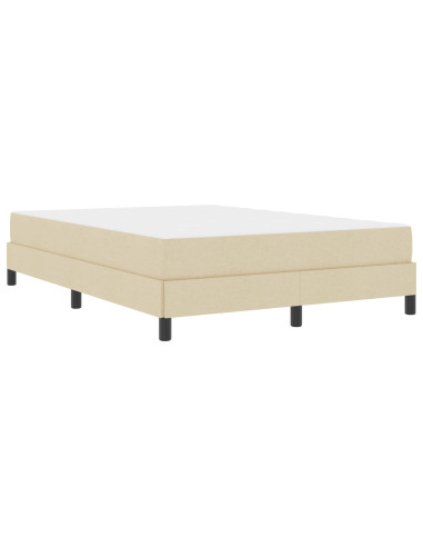 Letto a molle con materasso Crema 140 x 190 cm Tessuto