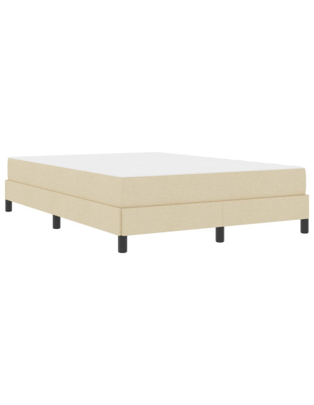 Letto a molle con materasso Crema 140 x 190 cm Tessuto