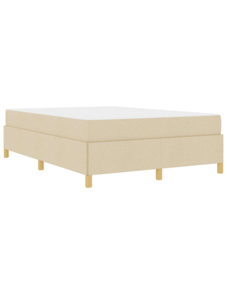 Struttura del letto con materasso Crema 140 x 190 cm Tessuto