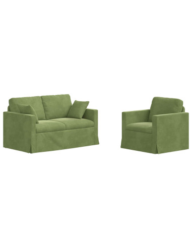 Divano 2 pcs Verde chiaro