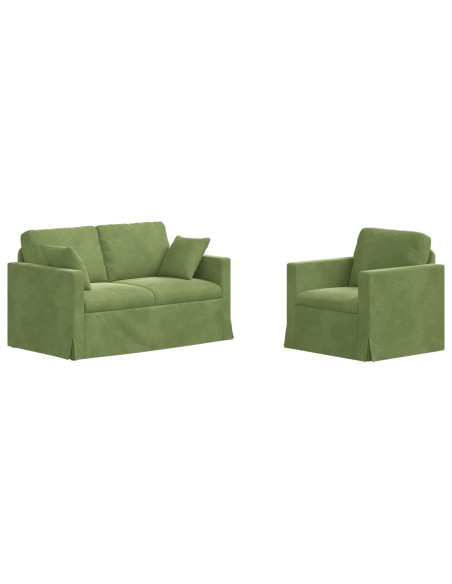 Divano 2 pcs Verde chiaro