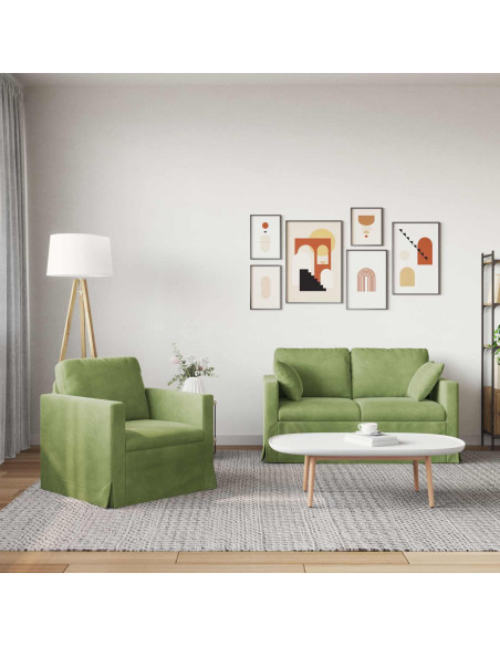 Divano 2 pcs Verde chiaro
