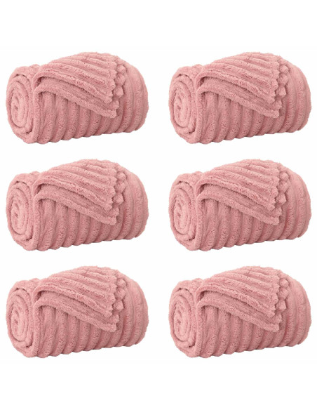 Coperte da Pile 6 pcs Rosa 240 x 220 cm Panno