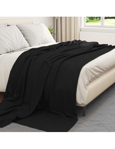 Coperte da Pile 6 pcs Nero 240 x 220 cm Panno