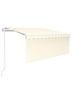 Tenda Automatica con Parasole LED e Sensore Vento 3x2,5m Crema 2