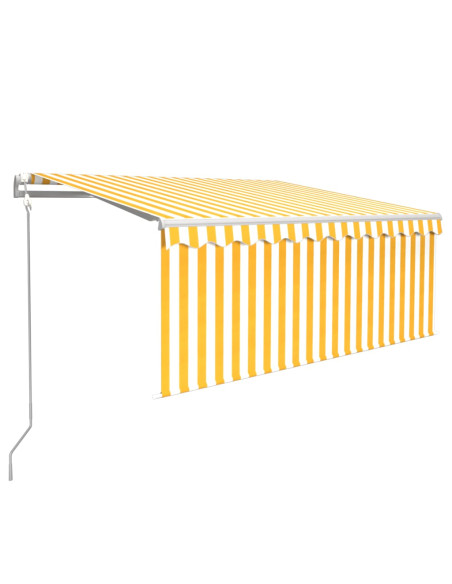Tenda Automatica con LED Sensore Vento 3x2,5 m Giallo Bianco