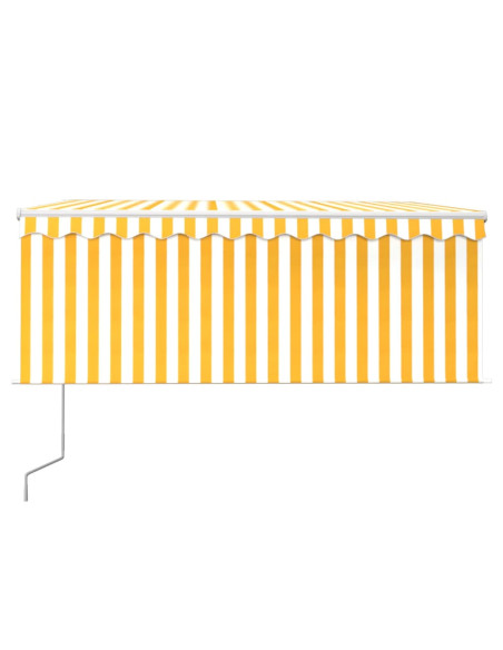 Tenda Automatica con LED Sensore Vento 3x2,5 m Giallo Bianco