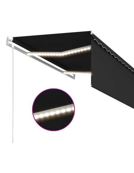 Tenda Automatica Parasole LED Sensore Vento 3x2,5m Antracite