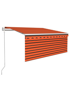 Tenda Automatica LED Sensore Vento 3,5x2,5m Arancione Marrone 2