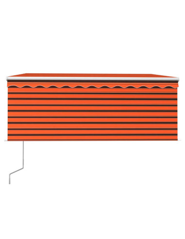 Tenda Automatica LED Sensore Vento 3,5x2,5m Arancione Marrone