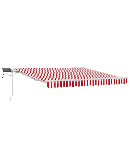 Tenda Retrattile Rosso e Bianco 350 x 250 cm Tessuto e acciaio