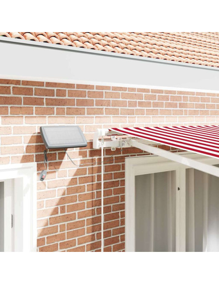 Tenda Retrattile Rosso e Bianco 350 x 250 cm Tessuto e acciaio
