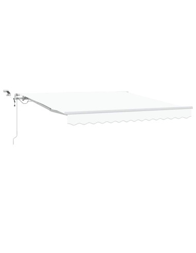 Tenda Retrattile Bianco 350 x 250 cm Poliestere e Metallo
