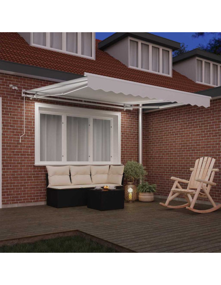 Tenda Retrattile Bianco 350 x 250 cm Poliestere e Metallo
