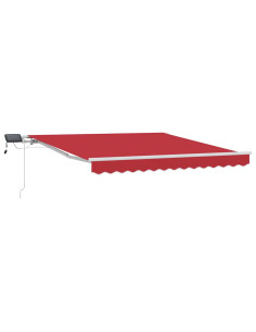 Tenda Retrattile Rosso 350 x 250 cm Tessuto e acciaio 2