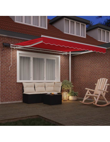 Tenda Retrattile Rosso 350 x 250 cm Tessuto e acciaio