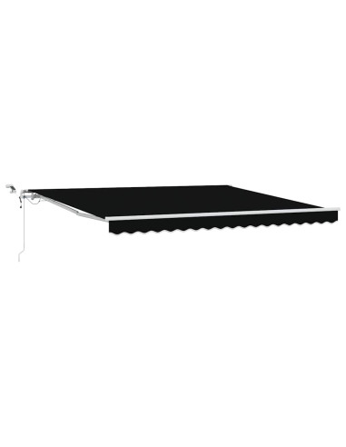 Tenda Retrattile Nero 400 × 300 cm Poliestere e Metallo