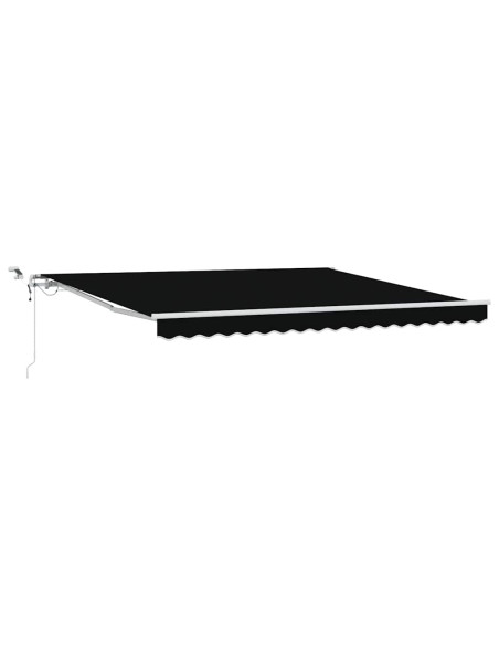 Tenda Retrattile Nero 400 × 300 cm Poliestere e Metallo