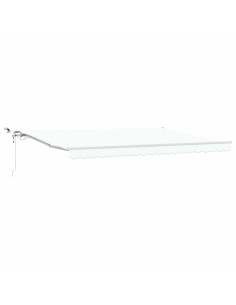 Tenda Retrattile Bianco 450 × 300 cm Poliestere e Metallo 2