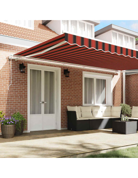 Tenda Retrattile arancione e marrone 500 × 300 cm Tessuto