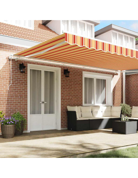 Tenda Retrattile Giallo e Arancione 500 × 300 cm Tessuto