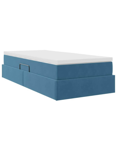 Letto con contenitore e materasso Blu Scuro 100 x 200 cm