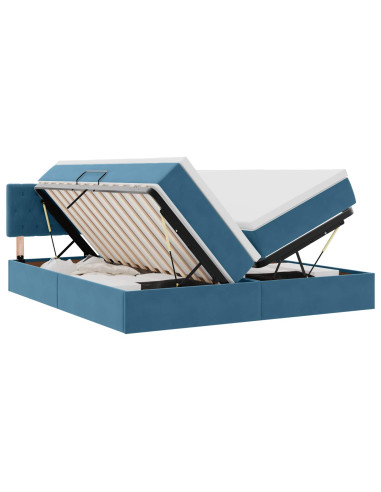 Letto con Contenitore con materasso Blu Scuro 100 x 200 cm