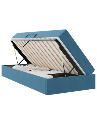 Letto con contenitore e materasso Blu Scuro 100 x 200 cm